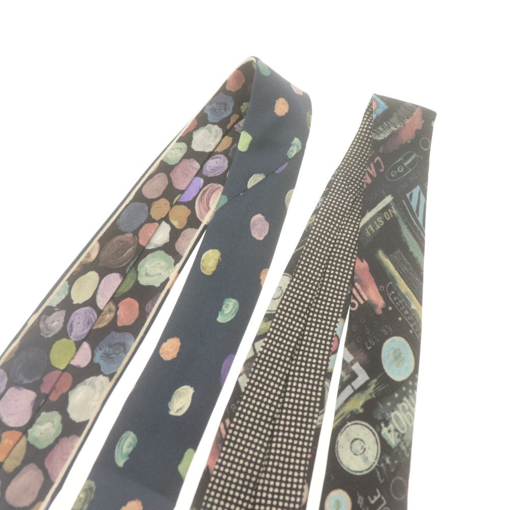 ■ Paul Smith ポールスミス ネクタイ 2本セット まとめ売り ドット 総柄 シルク メンズ ネイビー系 ブラック系 袋付き