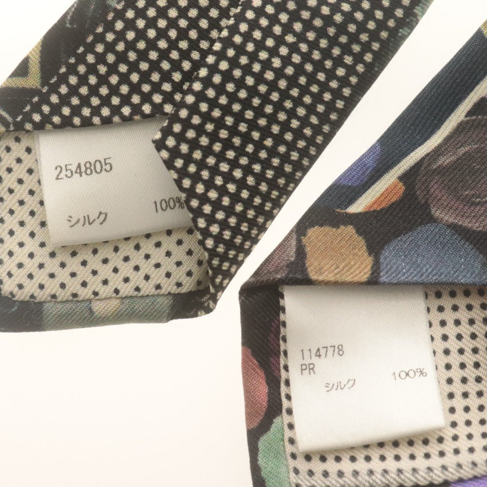 ■ Paul Smith ポールスミス ネクタイ 2本セット まとめ売り ドット 総柄 シルク メンズ ネイビー系 ブラック系 袋付き
