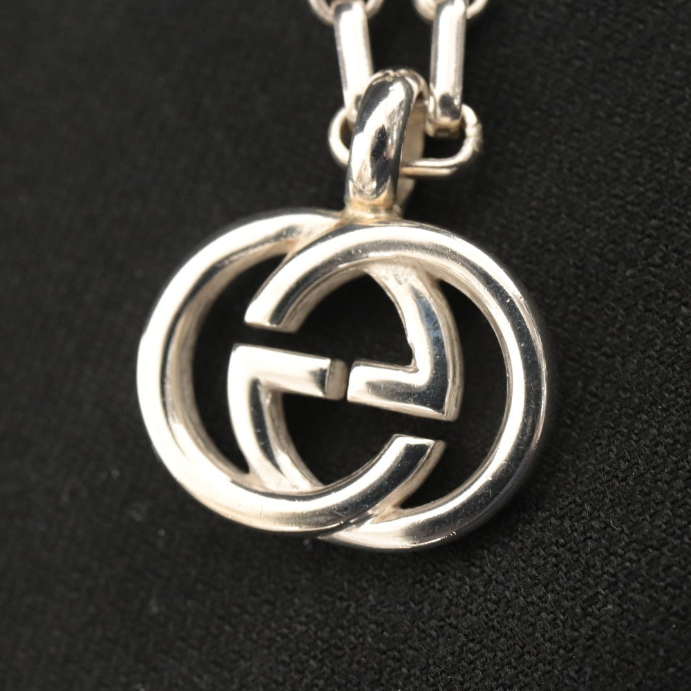 ■ GUCCI グッチ ネックレス アクセサリー インターロッキング G Ag925 メンズ レディース 22.6g シルバー付属品付き