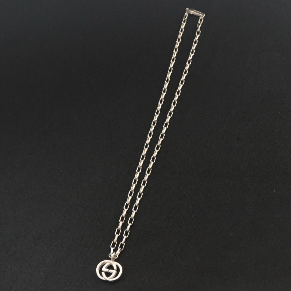 ■ GUCCI グッチ ネックレス アクセサリー インターロッキング G Ag925 メンズ レディース 22.6g シルバー付属品付き