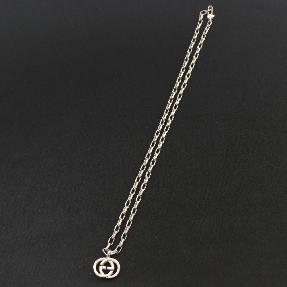 ■ GUCCI グッチ ネックレス アクセサリー インターロッキング G Ag925 メンズ レディース 22.6g シルバー付属品付き
