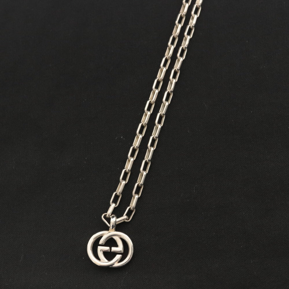 ■ GUCCI グッチ ネックレス アクセサリー インターロッキング G Ag925 メンズ レディース 22.6g シルバー付属品付き