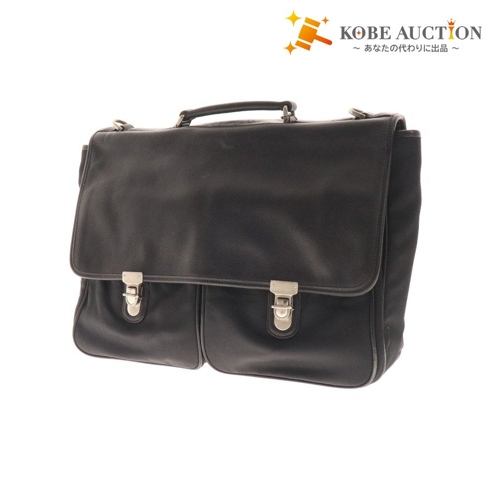 ■ Coach business bag briefcase shoulder bag leather men's black