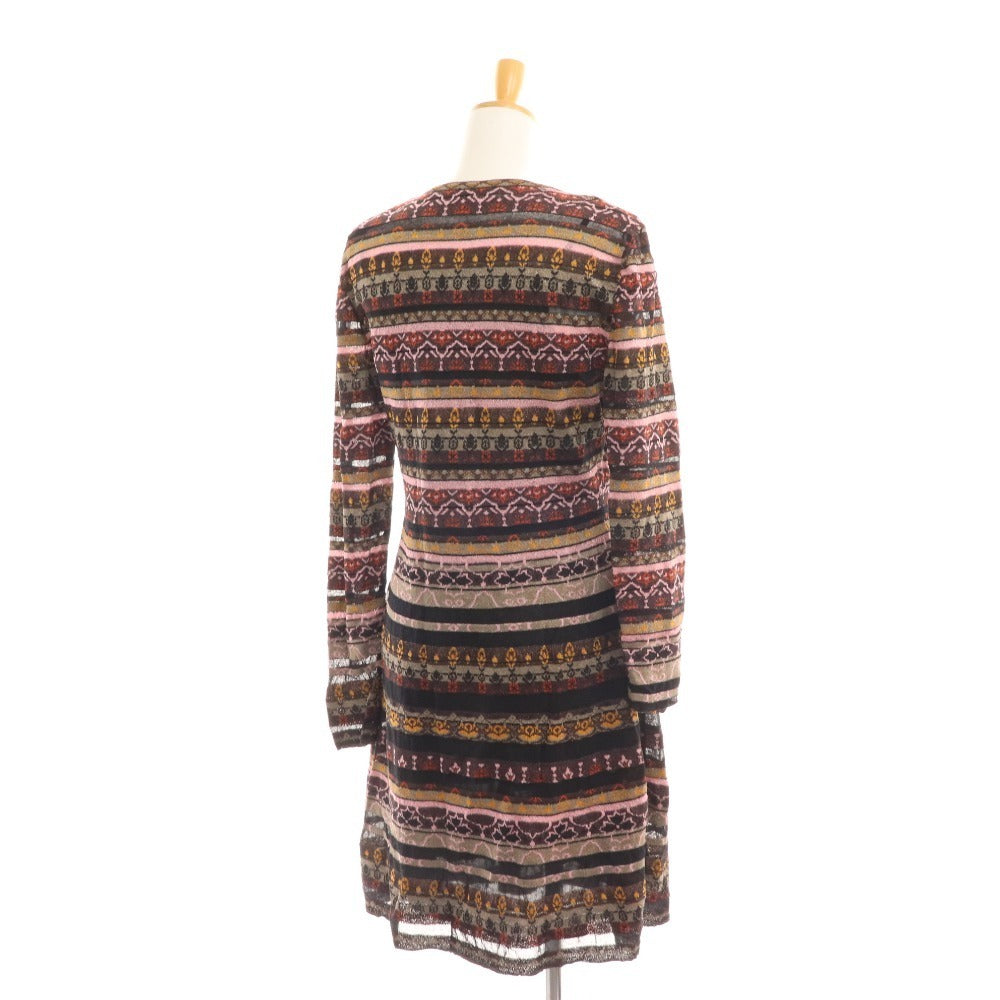 ■ Missoni dress, knit, long sleeves, top, skirt, all-over print, women's, size 46, multicolor, with tags, unused