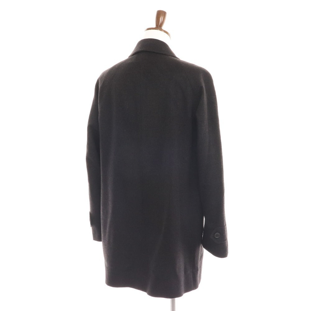 ■ Seville Row Long Coat Outerwear 100% Cashmere Check Men's L Black