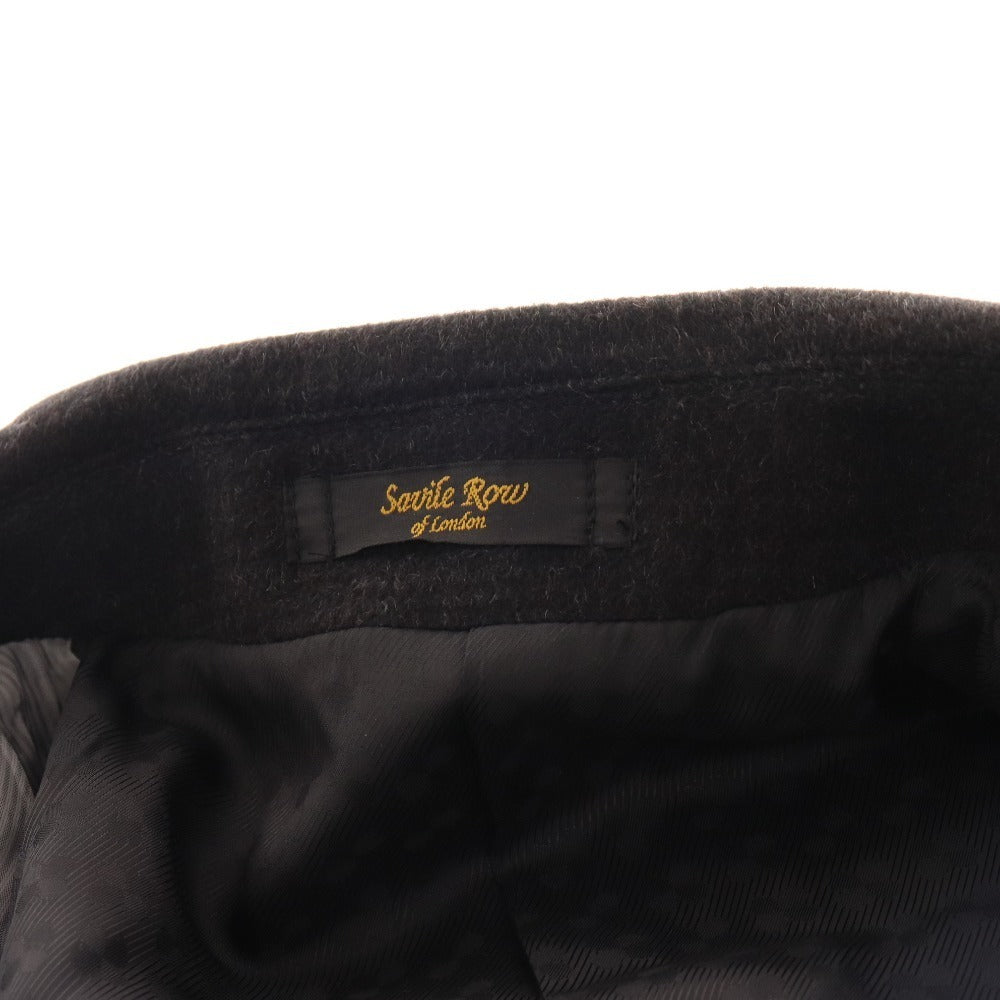 ■ Seville Row Long Coat Outerwear 100% Cashmere Check Men's L Black