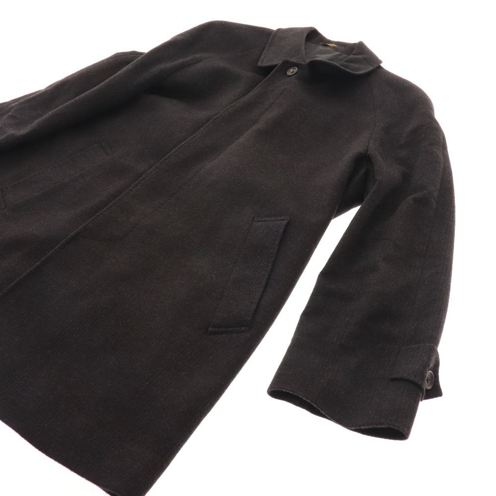 ■ Seville Row Long Coat Outerwear 100% Cashmere Check Men's L Black