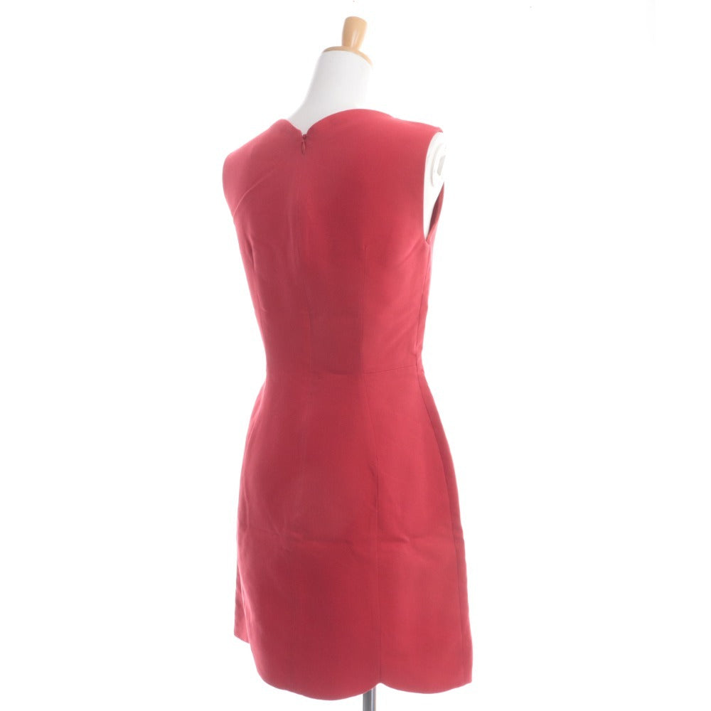 ■ Christian Dior Mini Dress Sleeveless Scallop Women's 38 Red