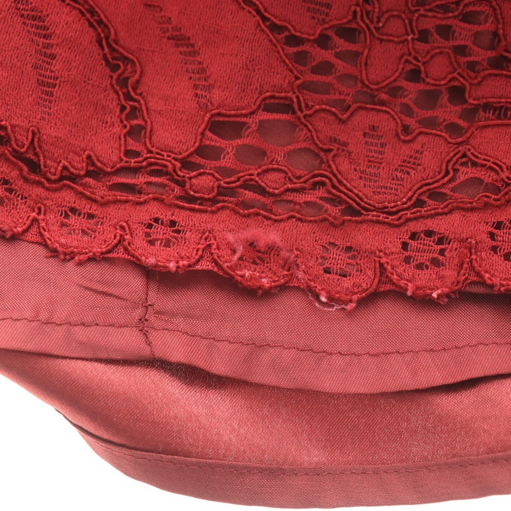 ■ Diagram ダイアグラム ワンピース ドレス 半袖 トップス レース 花柄 レディース 38 レッド 赤茶