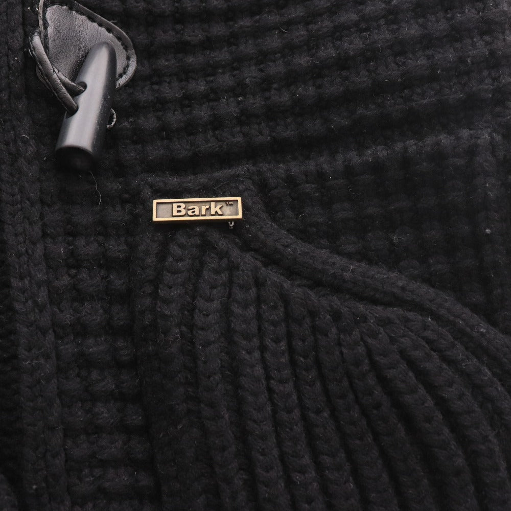 ■ バーク カーディガン ダッフルコート 長袖 ジャケット アウター フード 取り外し式 ボタン ロゴ イタリア製 レディース S ブラック
