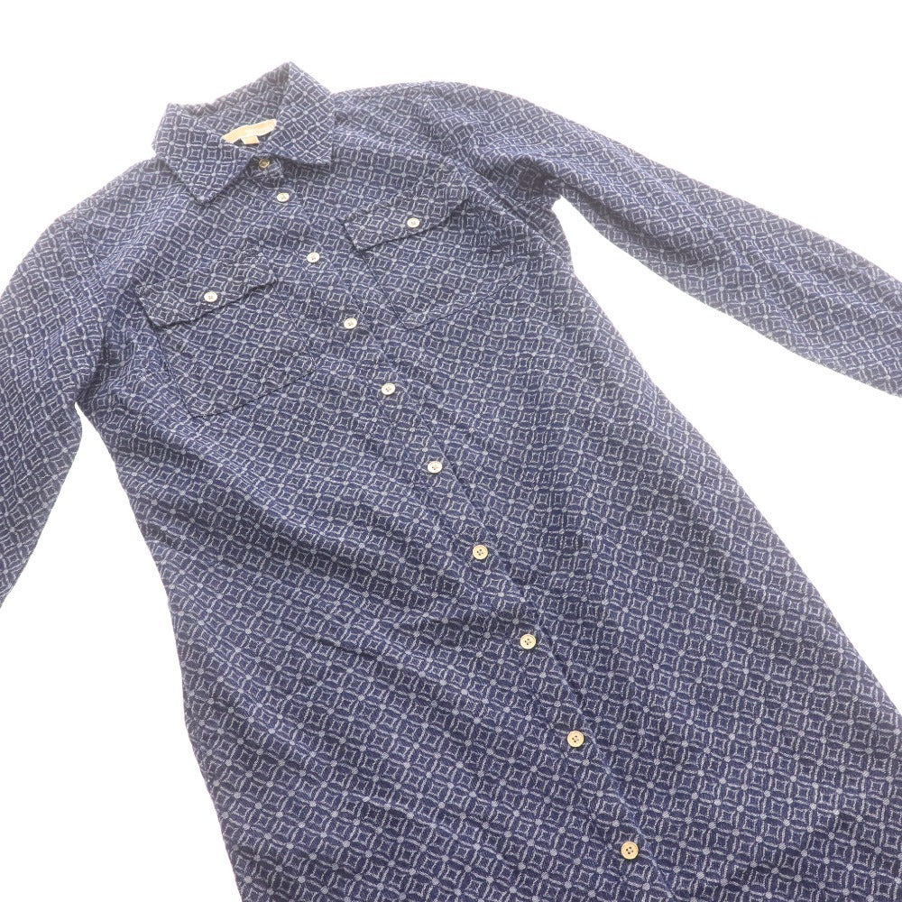 ■ MICHAEL KORS マイケルコース ワンピース ジャケット 長袖 トップス アウター チェーン 総柄 ボタン ロゴ レディース XS ネイビー