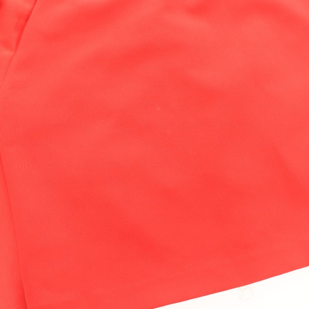 ■ alice + olivia アリスアンドオリビア ワンピース ドレス ノースリーブ トップス アシンメトリー フリル レディース 2 レッド