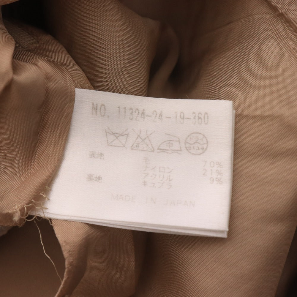 ■ ANAYI Women's Knee-Length Skirt, Bottoms, All-Over Print, Zipper, Made in Japan, Size 36, Beige