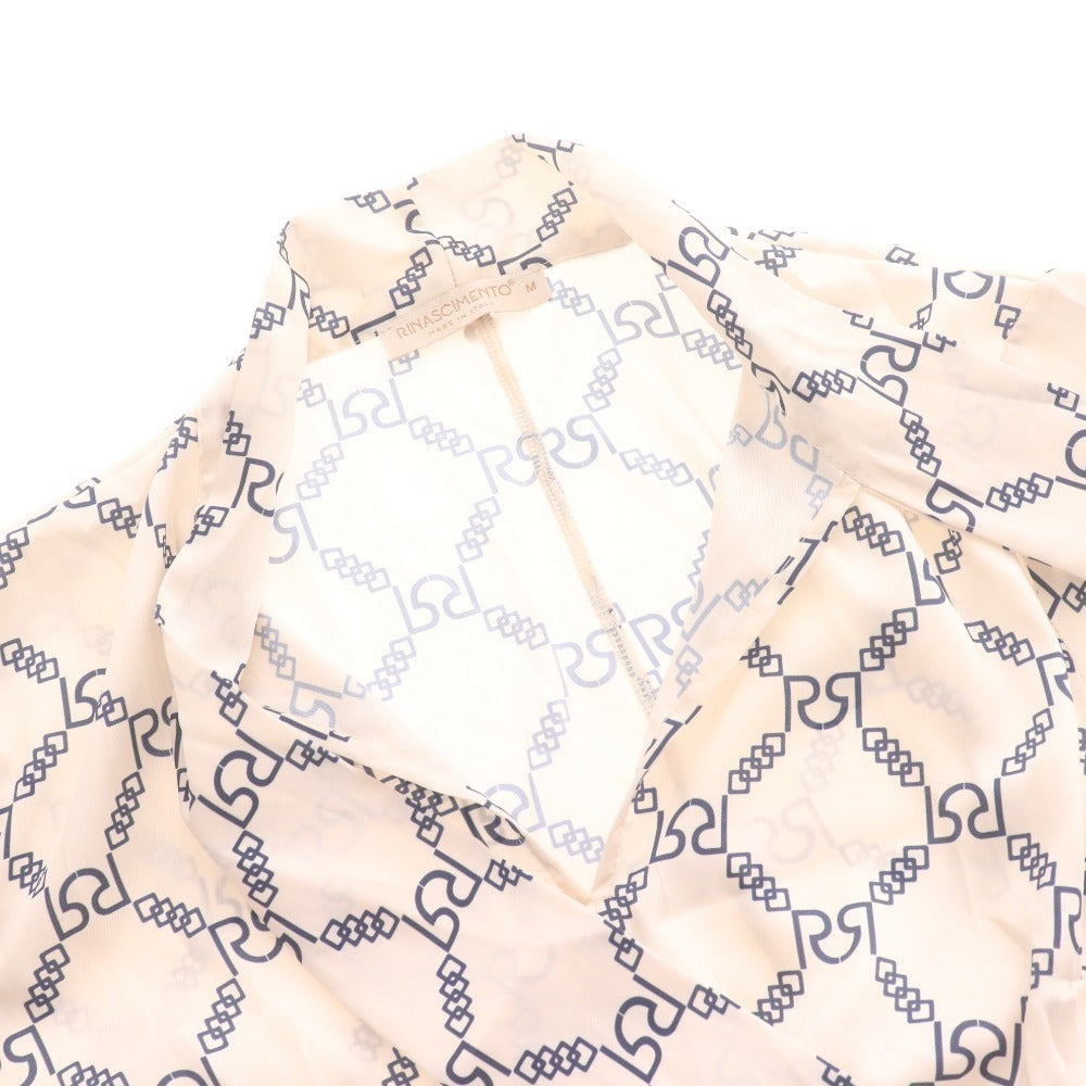 RINASCIMENTO Women's Long Dress with Three-Quarter Sleeves, Ivory, Size M, All-Over Print