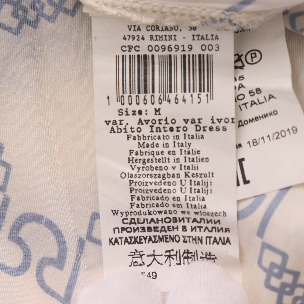 RINASCIMENTO Women's Long Dress with Three-Quarter Sleeves, Ivory, Size M, All-Over Print