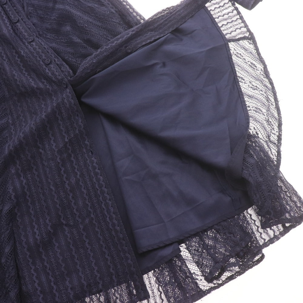 ■ CELFORD セルフォード ロングワンピース 長袖 ジャケット トップス アウター マキシ丈 レース 総柄 レディース 36 ダークネイビー