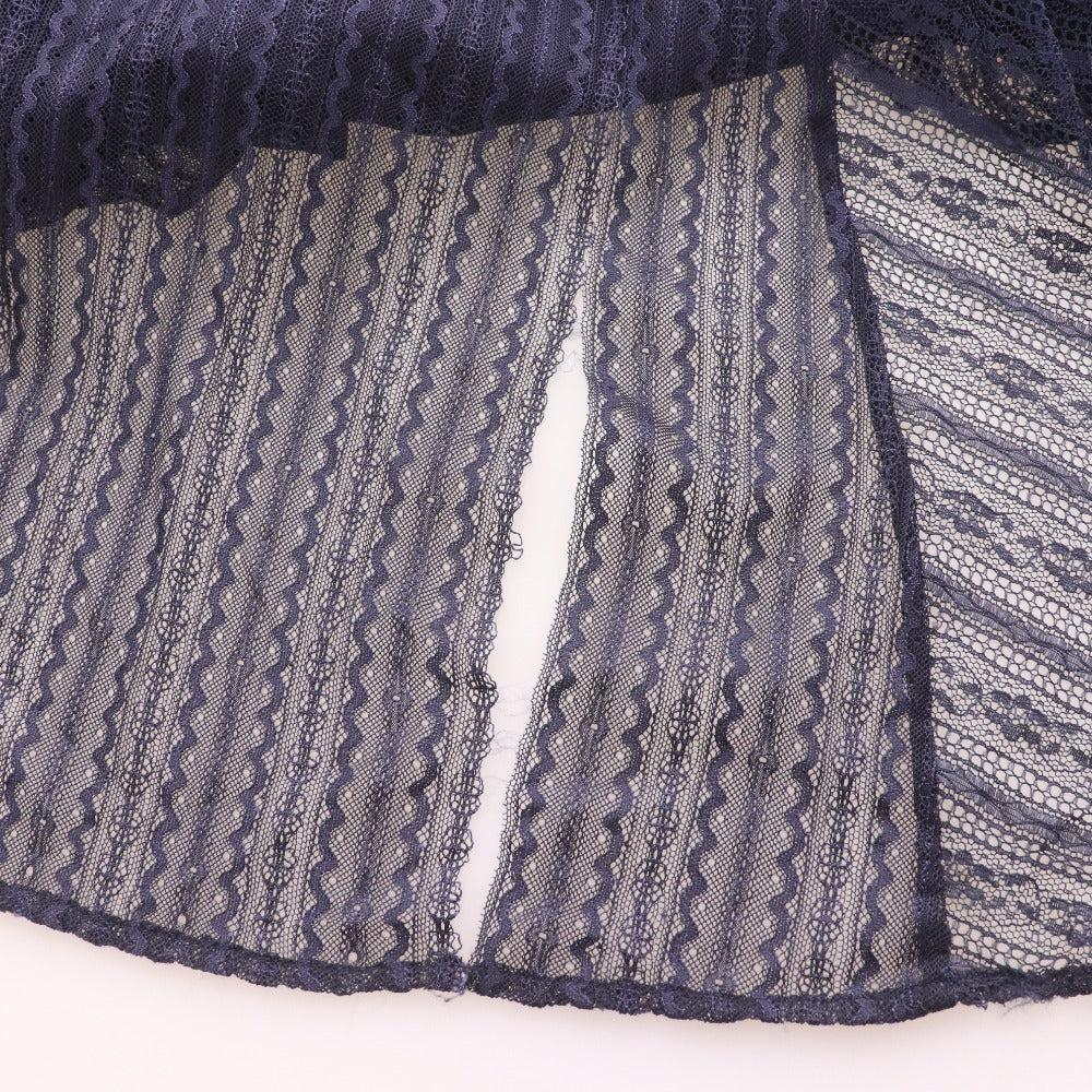 ■ CELFORD セルフォード ロングワンピース 長袖 ジャケット トップス アウター マキシ丈 レース 総柄 レディース 36 ダークネイビー