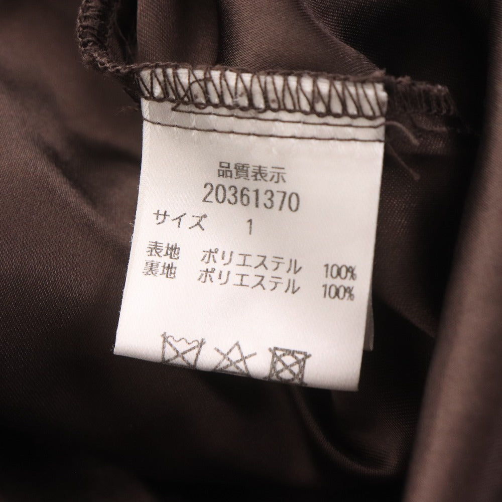 ■ Apuweiser-riche アプワイザーリッシェ ワンピース 長袖 トップス ボウタイ 襟 フロントボタン 水玉柄 レディース 1 ダークブラウン