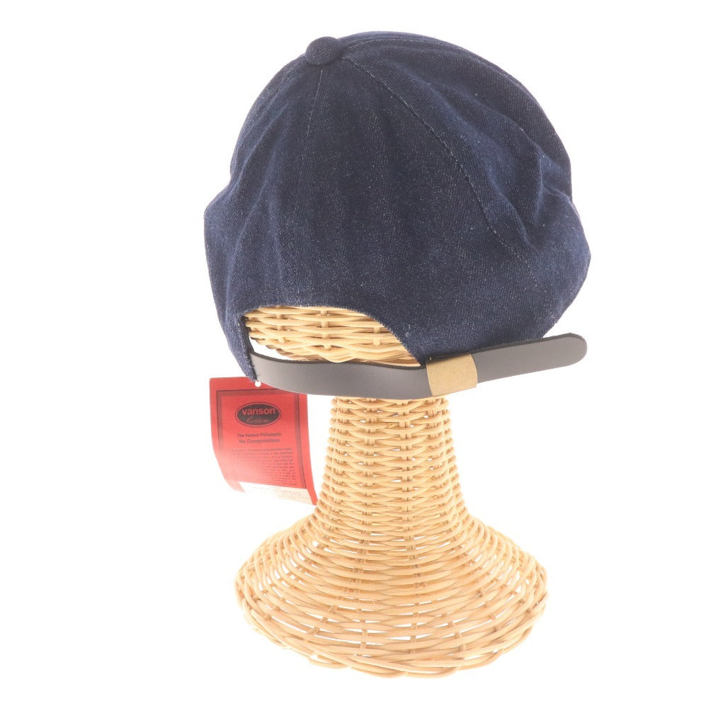 ■ バンソン キャップ 帽子 ワッペン ダメージ デニム メンズ ブルー タグ付き 未使用