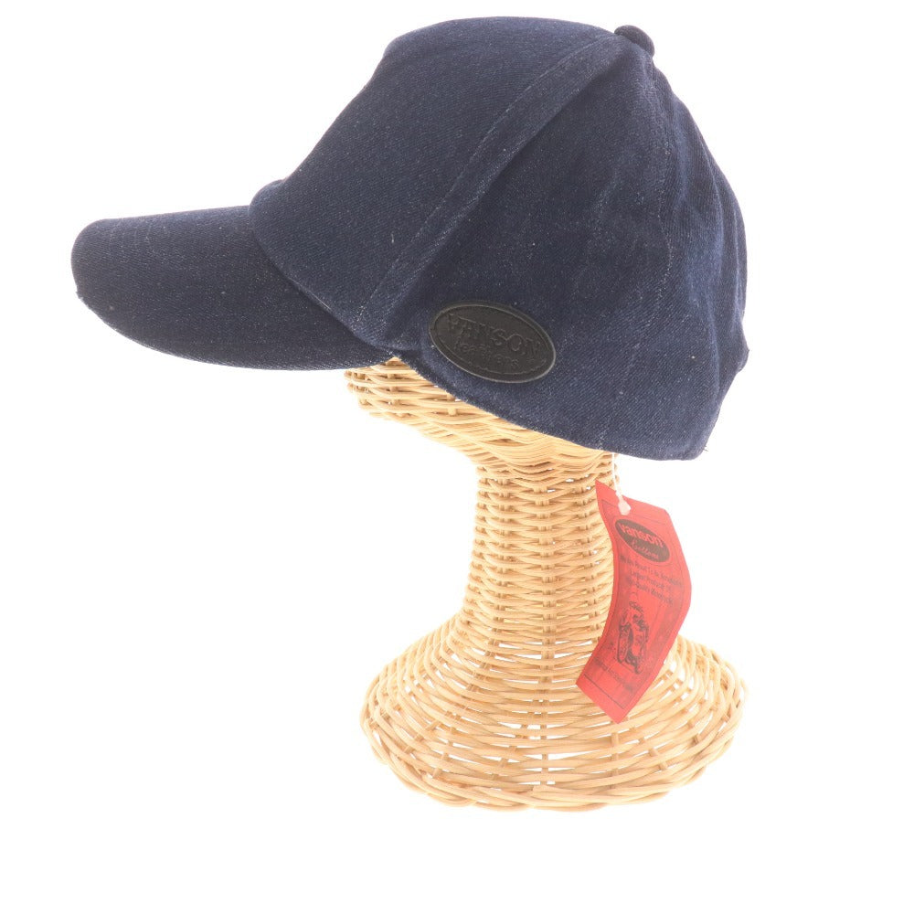 ■ バンソン キャップ 帽子 ワッペン ダメージ デニム メンズ ブルー タグ付き 未使用