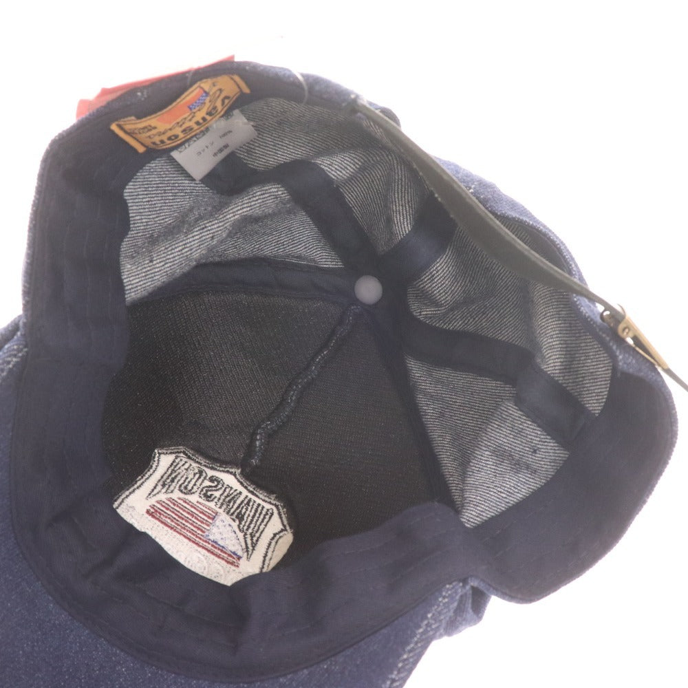 ■ バンソン キャップ 帽子 ワッペン ダメージ デニム メンズ ブルー タグ付き 未使用