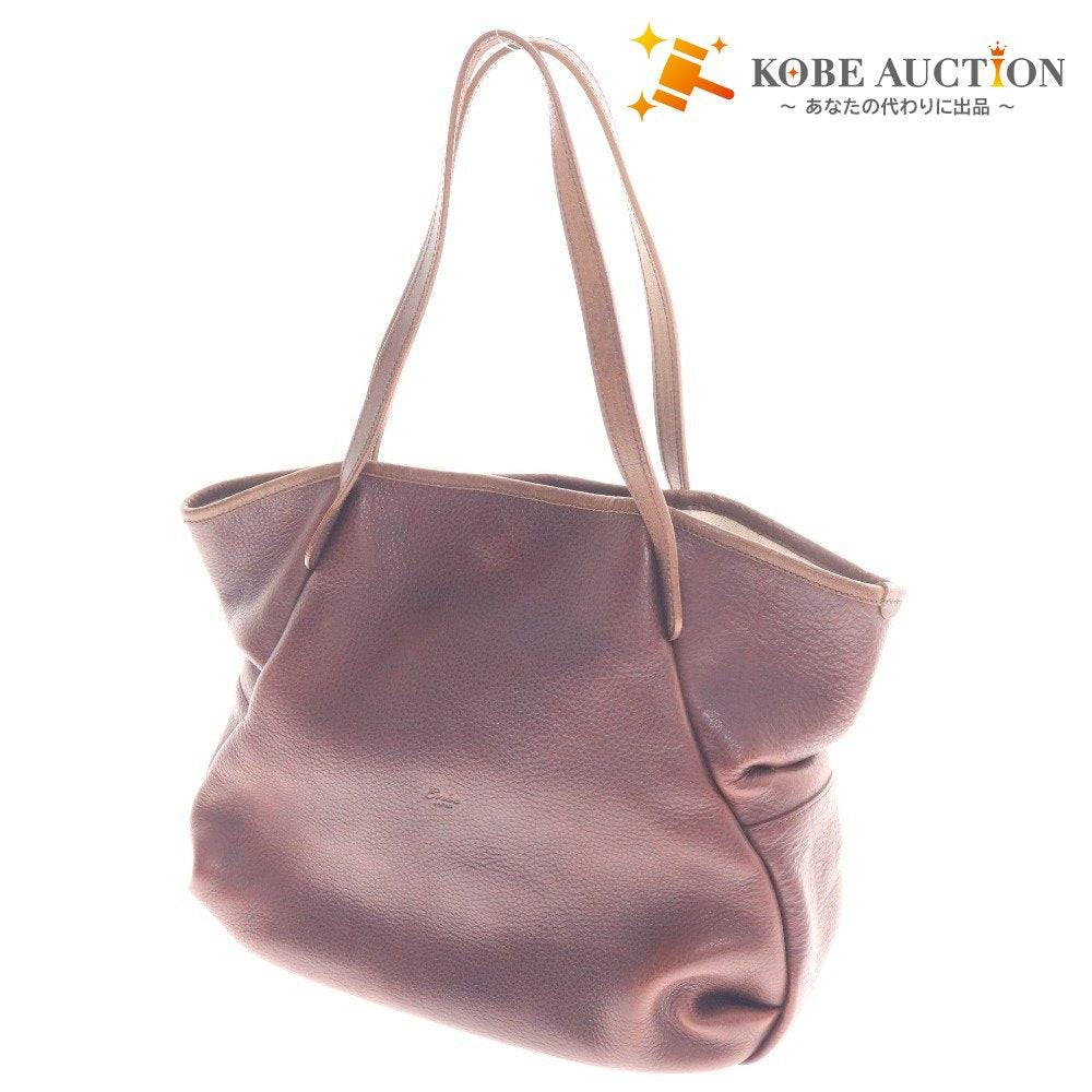 ■ アンサ トートバッグ ハンドバッグ 鞄 肩かけ レザー レディース ダークブラウン 袋付き