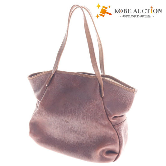 ■ アンサ トートバッグ ハンドバッグ 鞄 肩かけ レザー レディース ダークブラウン 袋付き