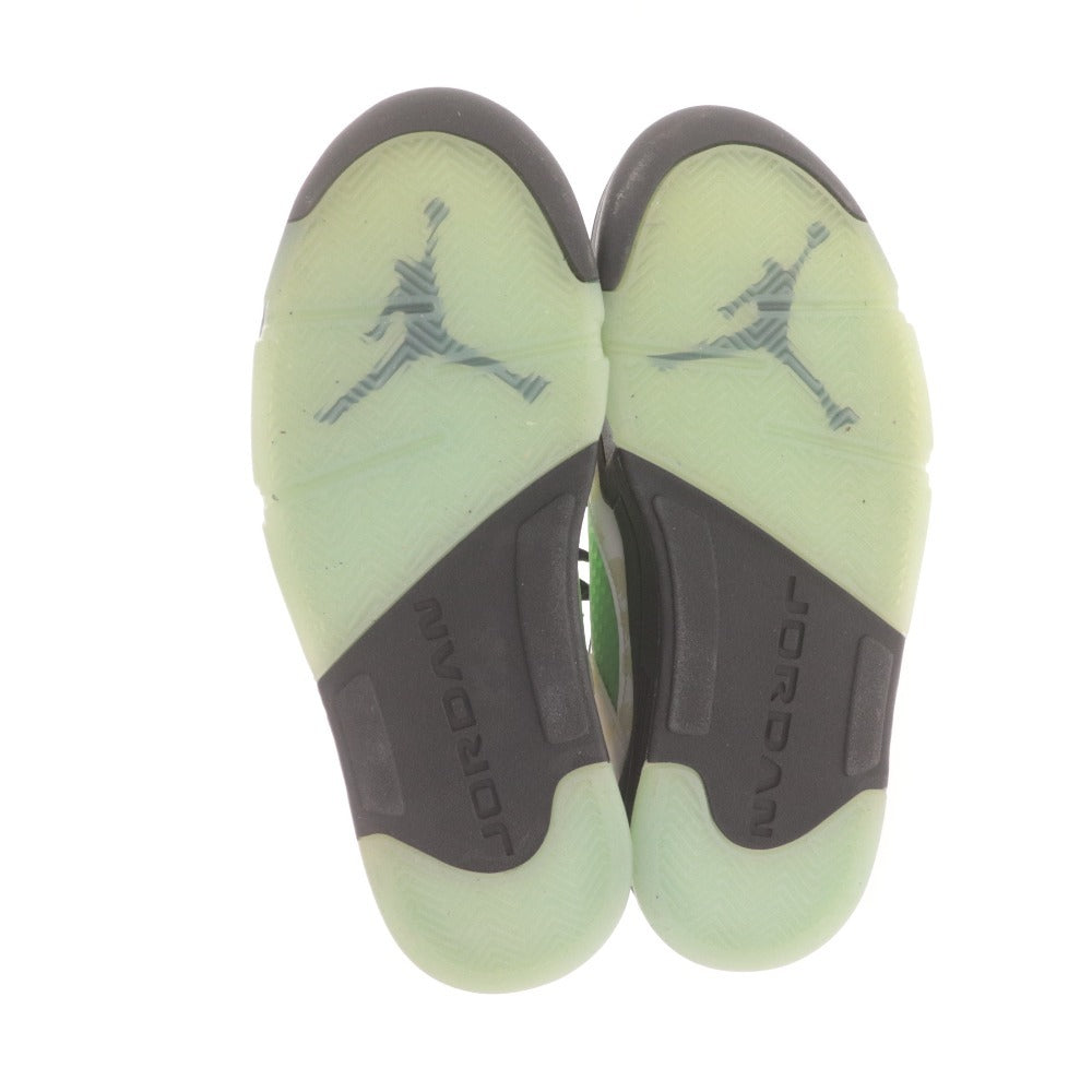 Nike Air Jordan 5 Retro Snuggle Dy Men's Sneakers (CN2932-100) Size 26cm (White, Green, Yellow) with Box