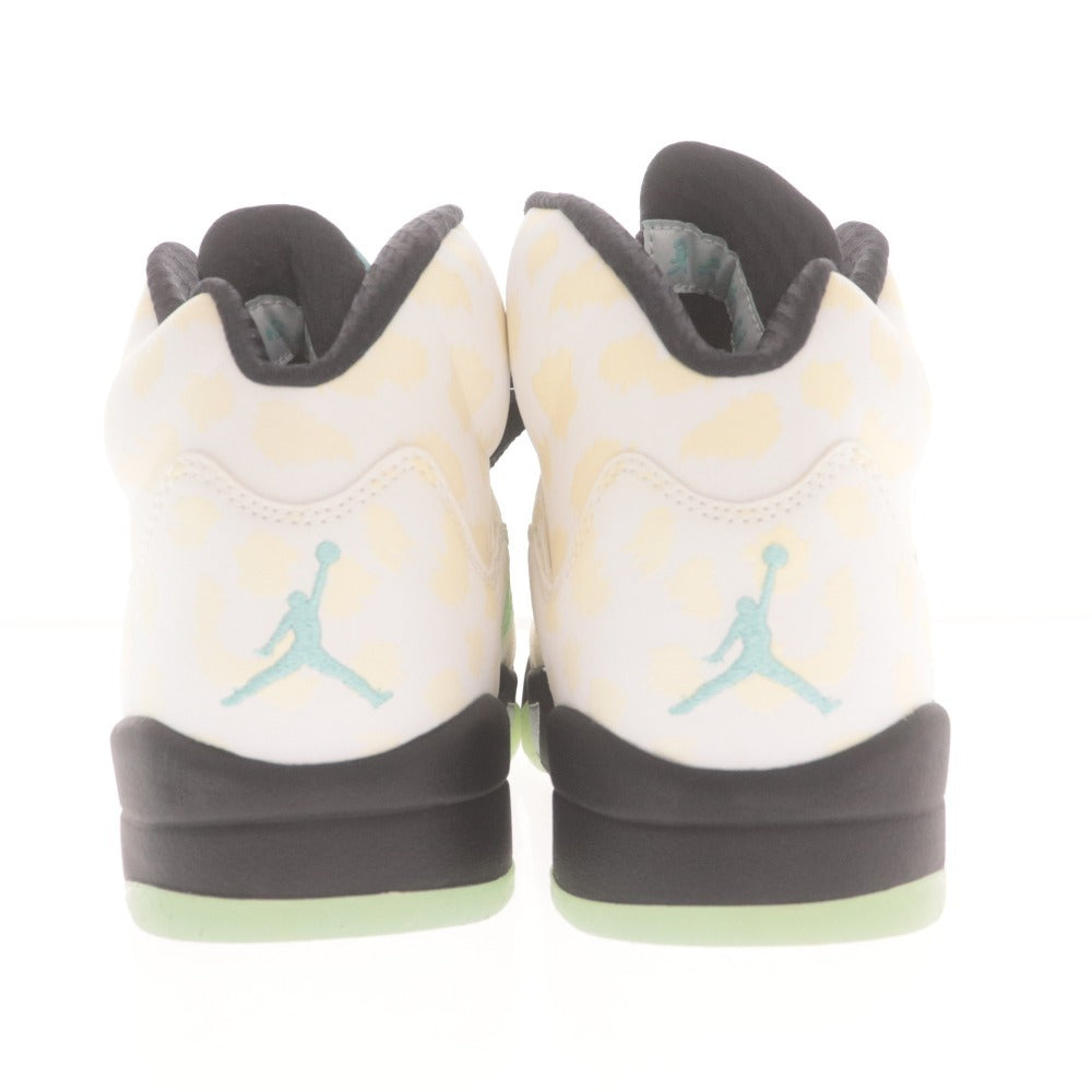 Nike Air Jordan 5 Retro Snuggle Dy Men's Sneakers (CN2932-100) Size 26cm (White, Green, Yellow) with Box
