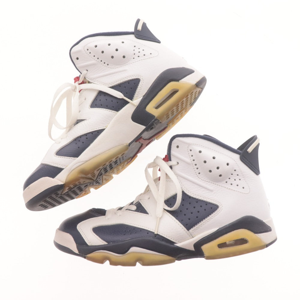 ■ ナイキ スニーカー シューズ 384664-130 靴 エアジョーダン 6 レトロ メンズ 26.5cm ネイビー ホワイト 箱付き