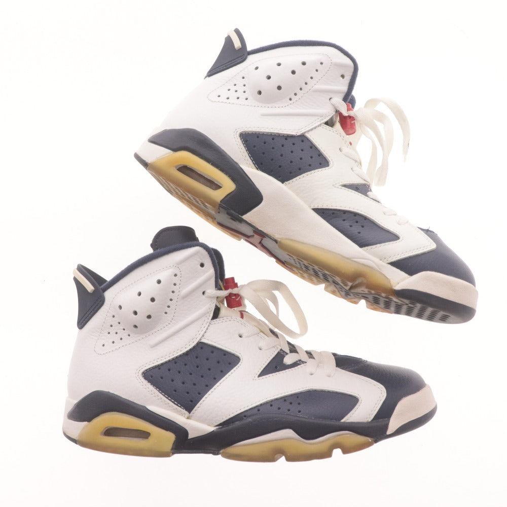 ■ ナイキ スニーカー シューズ 384664-130 靴 エアジョーダン 6 レトロ メンズ 26.5cm ネイビー ホワイト 箱付き