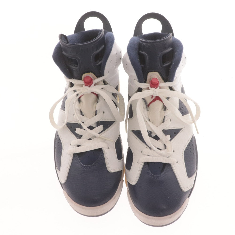 ■ ナイキ スニーカー シューズ 384664-130 靴 エアジョーダン 6 レトロ メンズ 26.5cm ネイビー ホワイト 箱付き