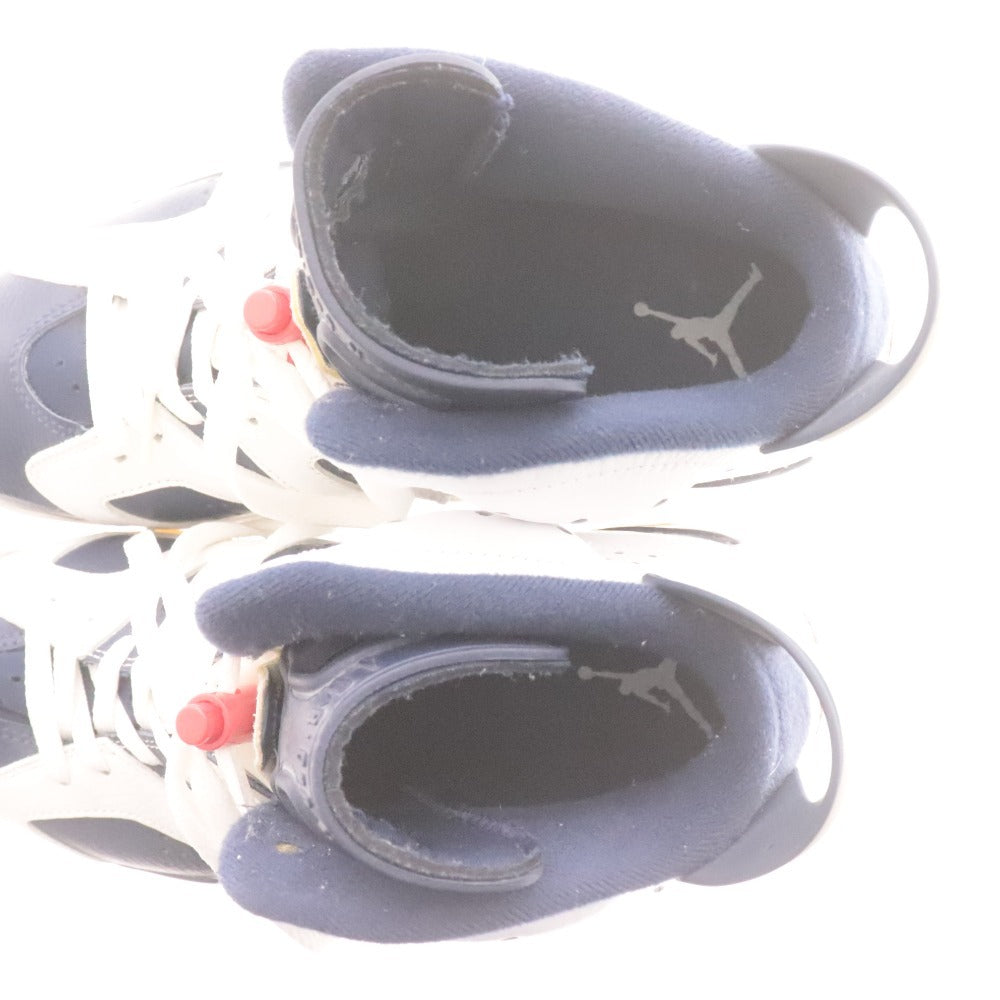 ■ ナイキ スニーカー シューズ 384664-130 靴 エアジョーダン 6 レトロ メンズ 26.5cm ネイビー ホワイト 箱付き