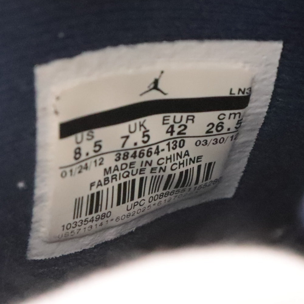 ■ ナイキ スニーカー シューズ 384664-130 靴 エアジョーダン 6 レトロ メンズ 26.5cm ネイビー ホワイト 箱付き