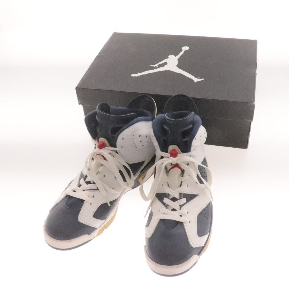 ■ ナイキ スニーカー シューズ 384664-130 靴 エアジョーダン 6 レトロ メンズ 26.5cm ネイビー ホワイト 箱付き