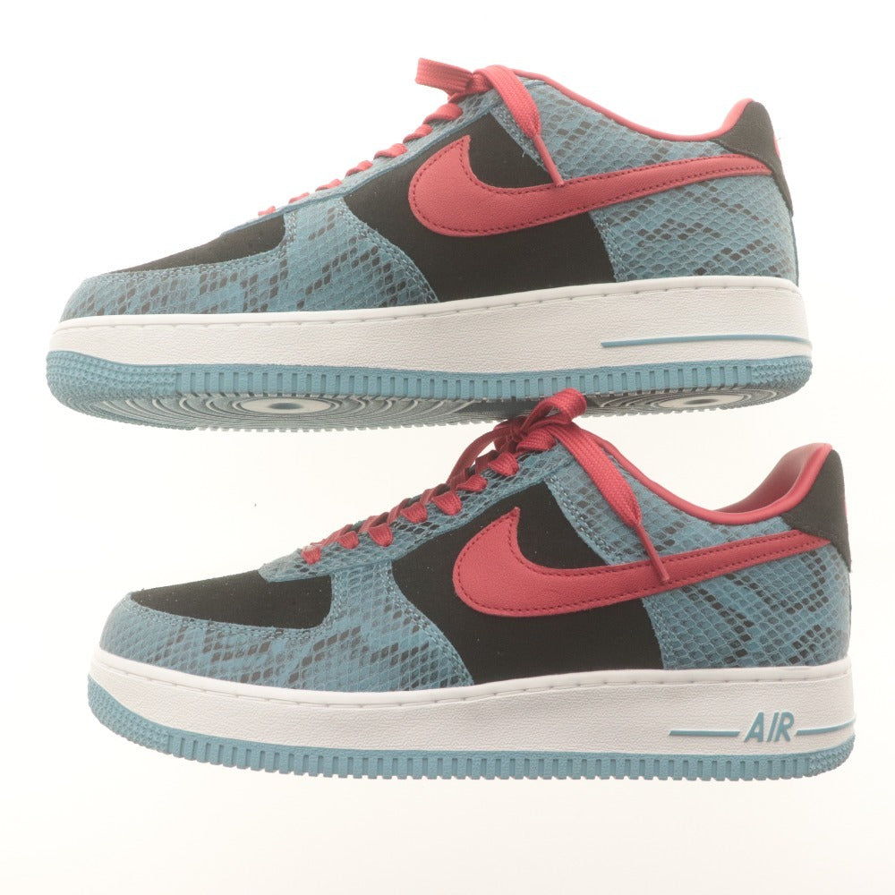 ■ ナイキ NIKE バイユー BY YOU スニーカー エアフォース1 LOW ロー 靴 パイソン メンズ 26.5 レッド ブルー系 未使用 箱付き