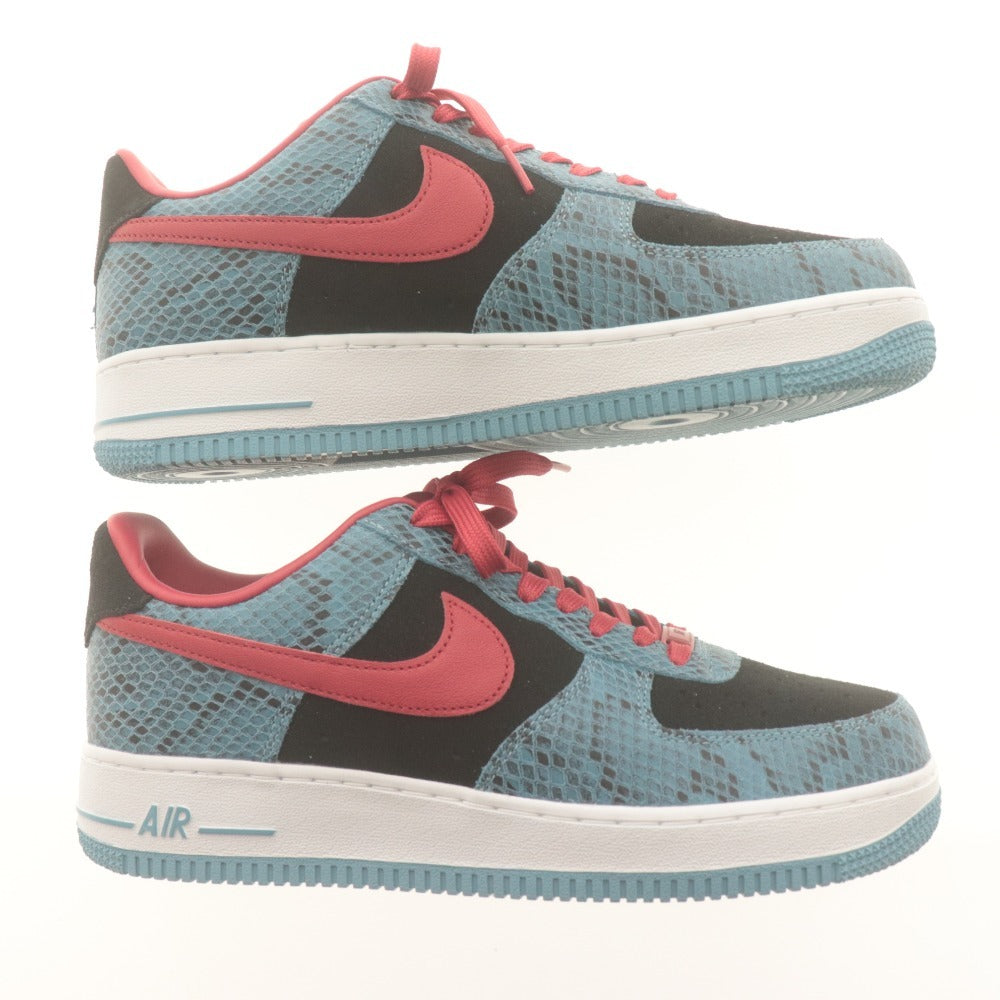 ■ ナイキ NIKE バイユー BY YOU スニーカー エアフォース1 LOW ロー 靴 パイソン メンズ 26.5 レッド ブルー系 未使用 箱付き
