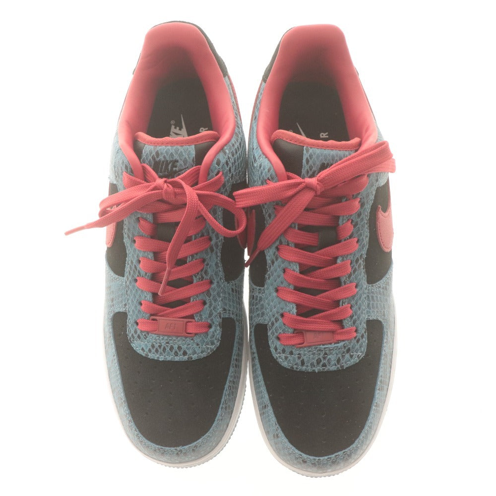 ■ ナイキ NIKE バイユー BY YOU スニーカー エアフォース1 LOW ロー 靴 パイソン メンズ 26.5 レッド ブルー系 未使用 箱付き