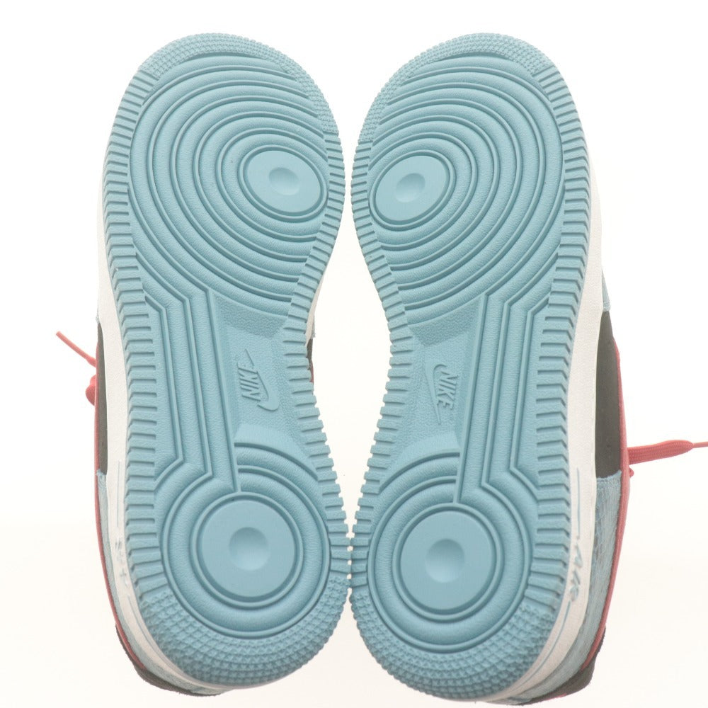 ■ ナイキ NIKE バイユー BY YOU スニーカー エアフォース1 LOW ロー 靴 パイソン メンズ 26.5 レッド ブルー系 未使用 箱付き
