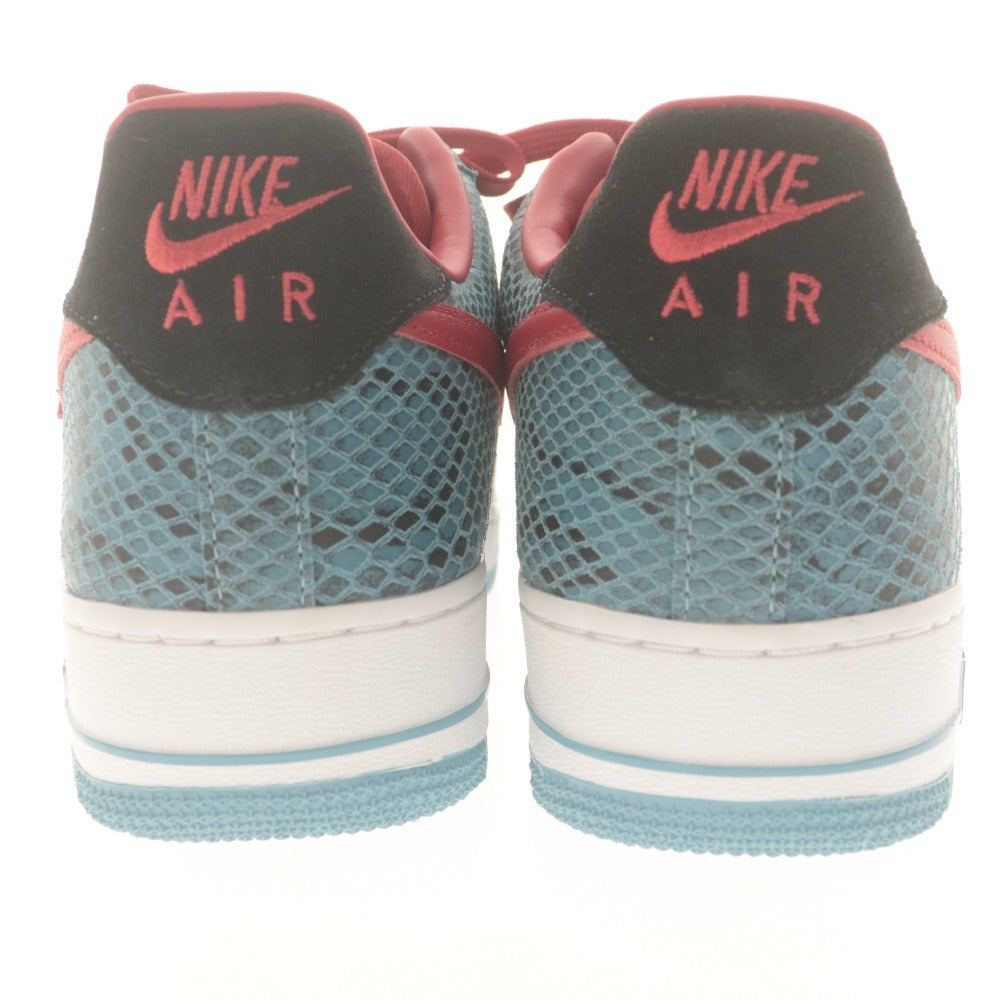 ■ ナイキ NIKE バイユー BY YOU スニーカー エアフォース1 LOW ロー 靴 パイソン メンズ 26.5 レッド ブルー系 未使用 箱付き