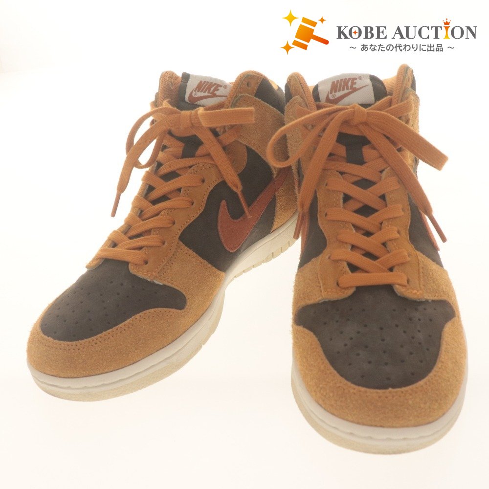 ■ ナイキ スニーカー 靴 NIKE DUNK HI RETRO PREMIUM ダンクハイ プレミアム ダークカレー色 DD1401-200 メンズ 26cm タグ,箱付き