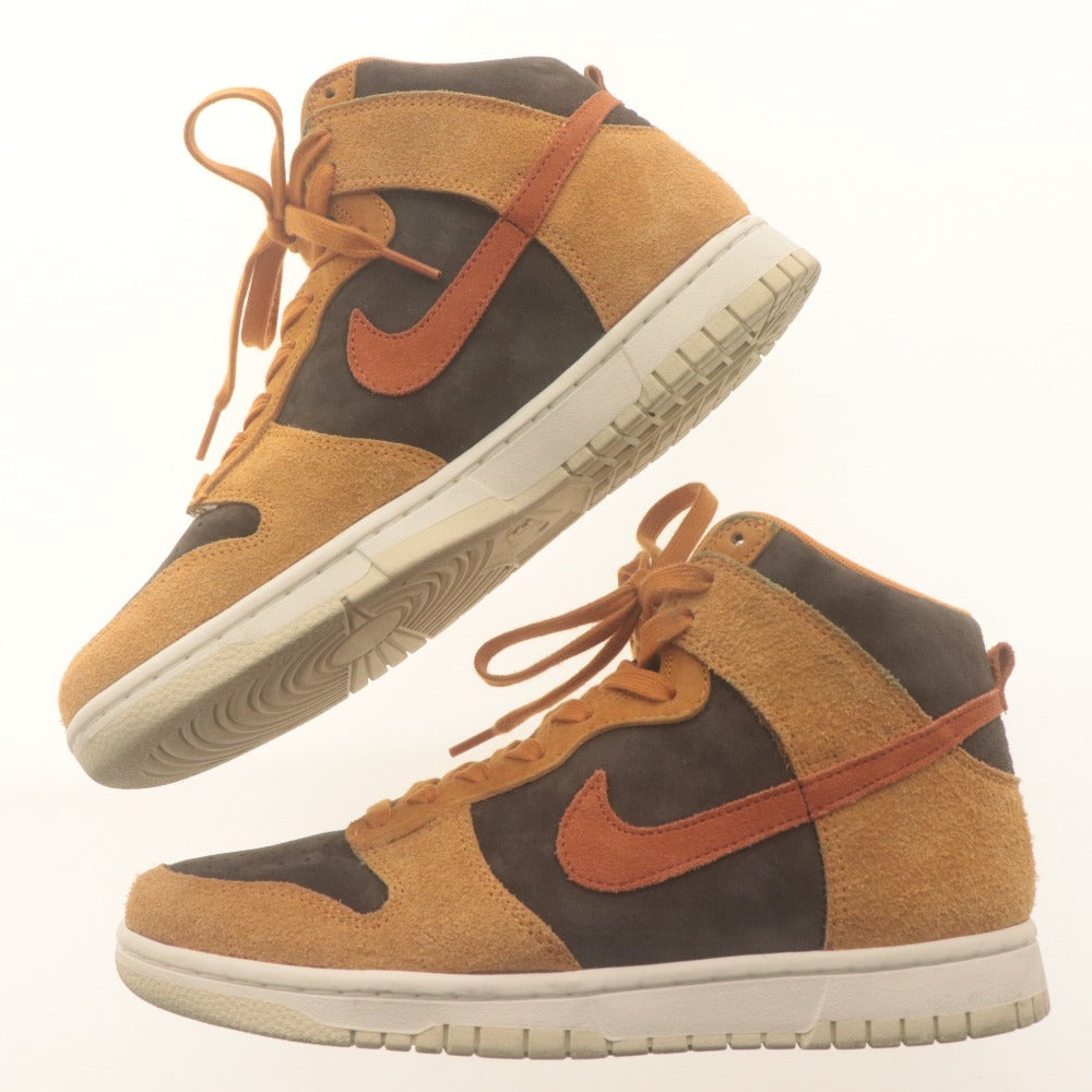 ■ ナイキ スニーカー 靴 NIKE DUNK HI RETRO PREMIUM ダンクハイ プレミアム ダークカレー色 DD1401-200 メンズ 26cm タグ,箱付き