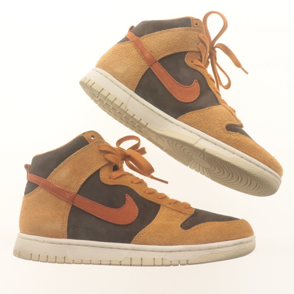 ■ ナイキ スニーカー 靴 NIKE DUNK HI RETRO PREMIUM ダンクハイ プレミアム ダークカレー色 DD1401-200 メンズ 26cm タグ,箱付き