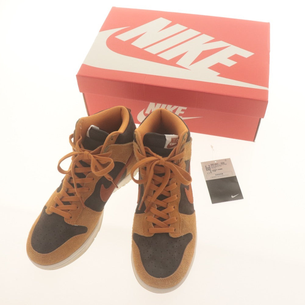 ■ ナイキ スニーカー 靴 NIKE DUNK HI RETRO PREMIUM ダンクハイ プレミアム ダークカレー色 DD1401-200 メンズ 26cm タグ,箱付き