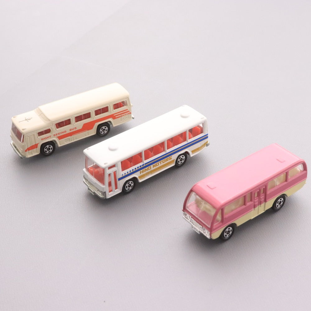 ■ トミー トミカ 限定品 バス3台セット 富士重工セミデッカー型バス 日野レインボーススケルトンバス マツダライトバス 日本製 箱付き