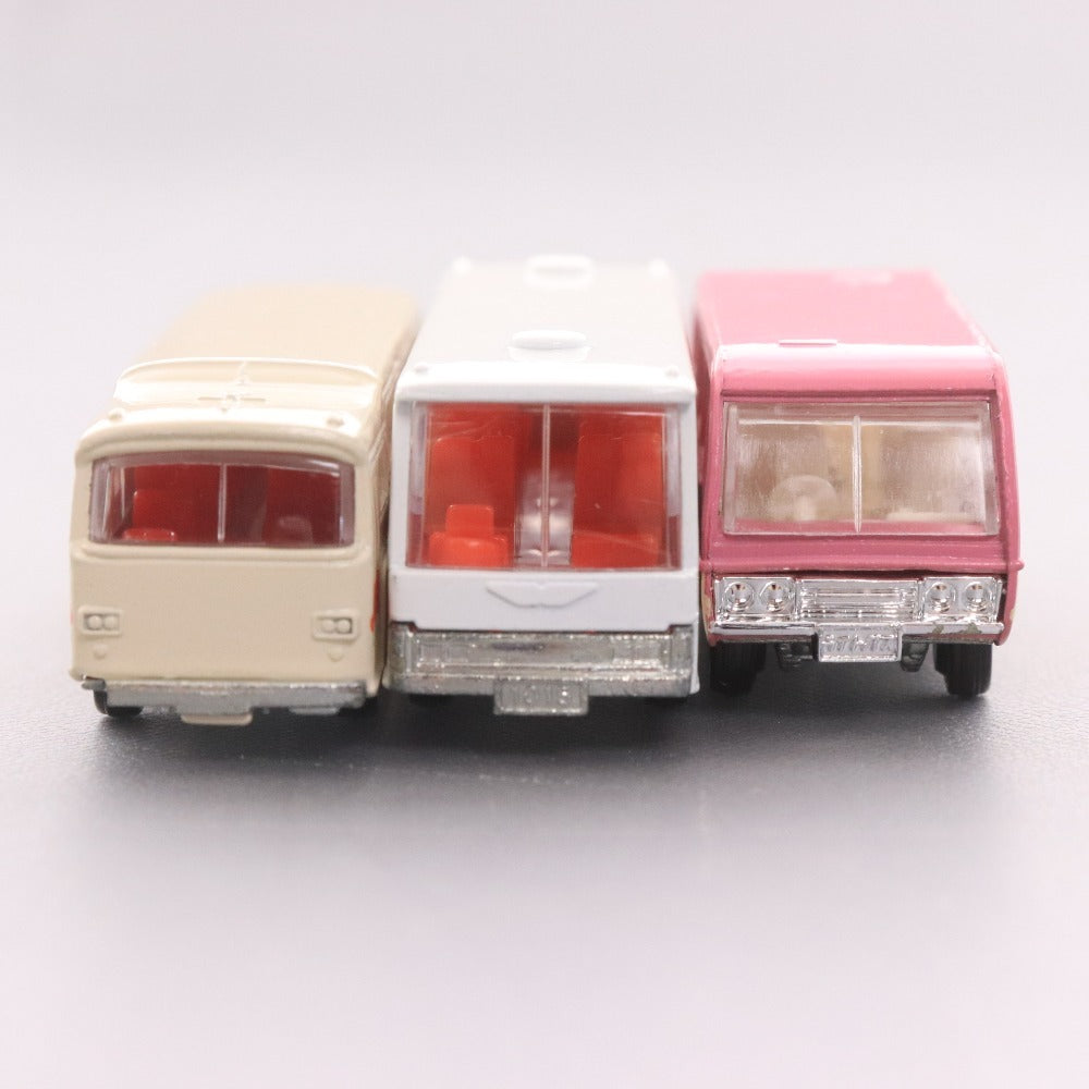 ■ トミー トミカ 限定品 バス3台セット 富士重工セミデッカー型バス 日野レインボーススケルトンバス マツダライトバス 日本製 箱付き