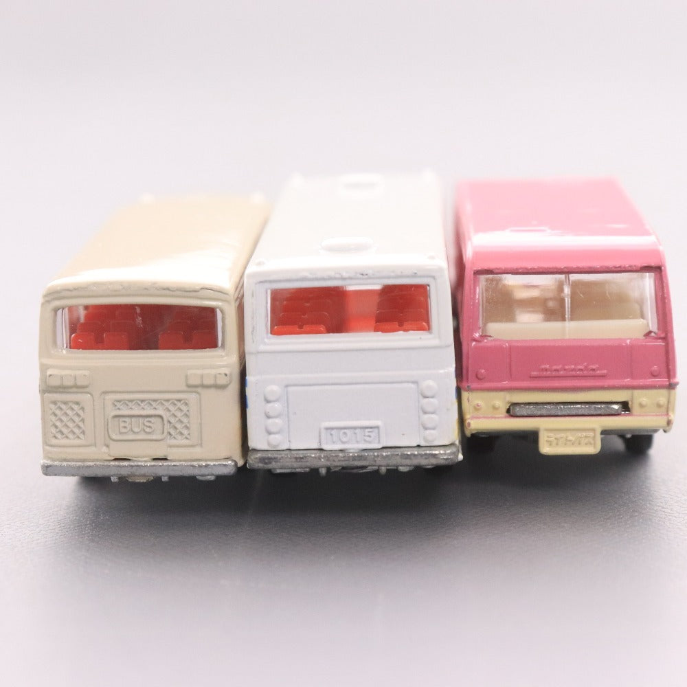 ■ トミー トミカ 限定品 バス3台セット 富士重工セミデッカー型バス 日野レインボーススケルトンバス マツダライトバス 日本製 箱付き