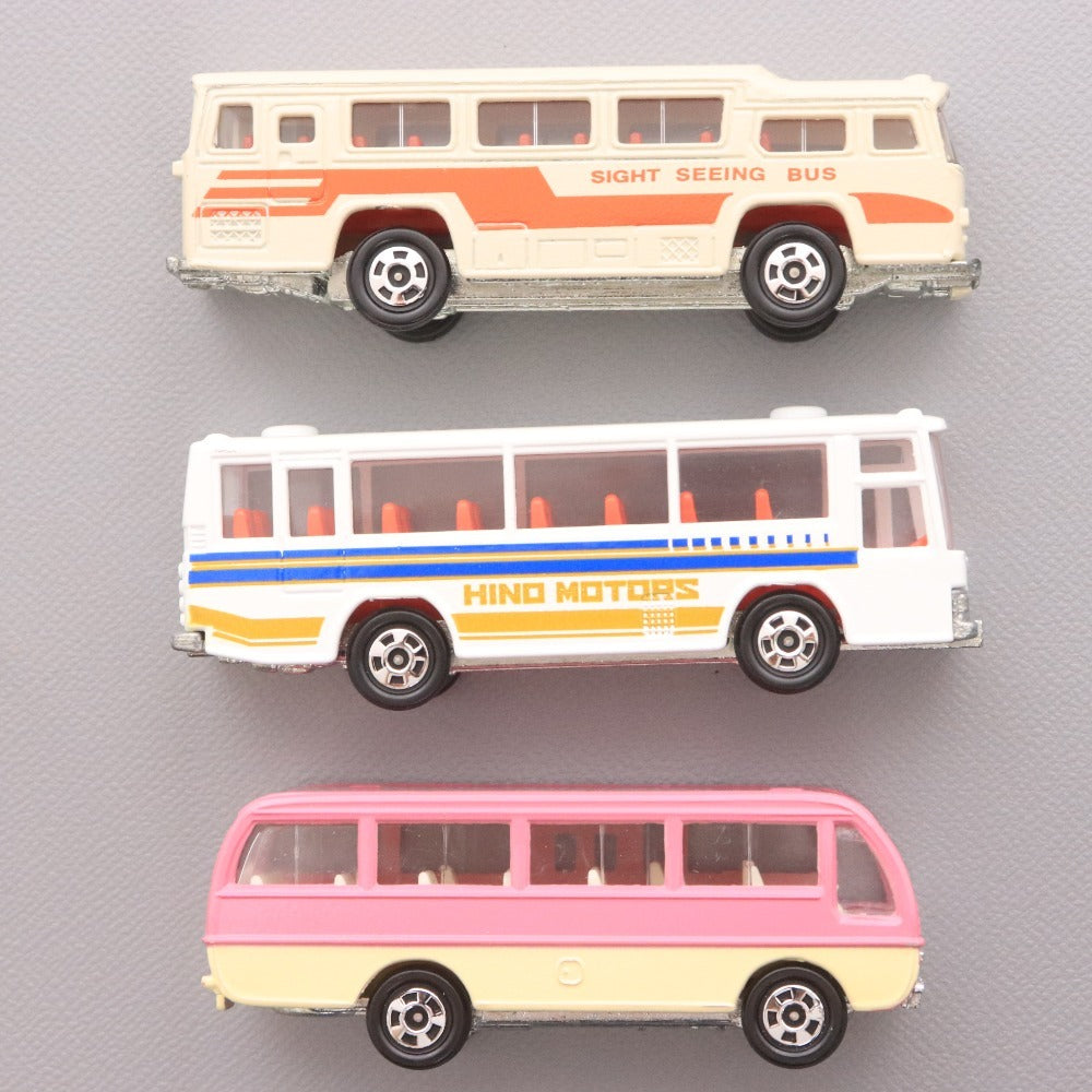 ■ トミー トミカ 限定品 バス3台セット 富士重工セミデッカー型バス 日野レインボーススケルトンバス マツダライトバス 日本製 箱付き