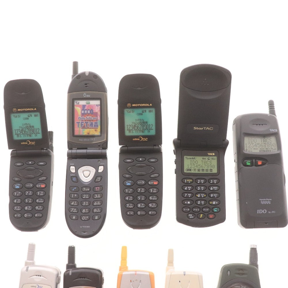 ■ モックアップ ガラケー 10点セット まとめ売り IDO cdmaOne au byTOSHIBA C100M C303CA C103T C415T 537G 531G TACS 等 サンプル