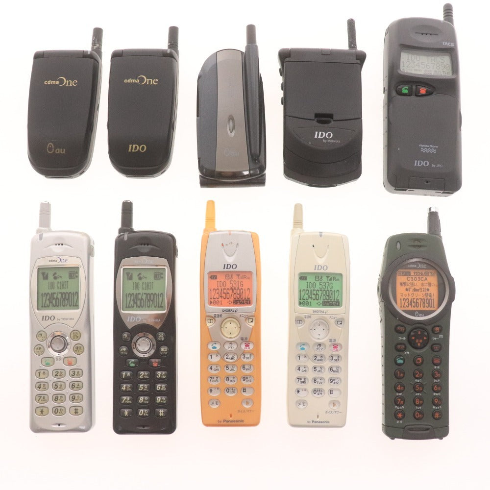 ■ モックアップ ガラケー 10点セット まとめ売り IDO cdmaOne au byTOSHIBA C100M C303CA C103T C415T 537G 531G TACS 等 サンプル